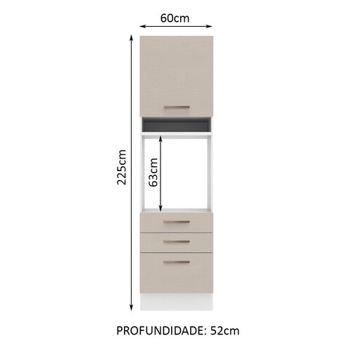 Mueble de Cocina Para Horno 60 cm 1 Puerta y 3 Cajones Agata Madesa.