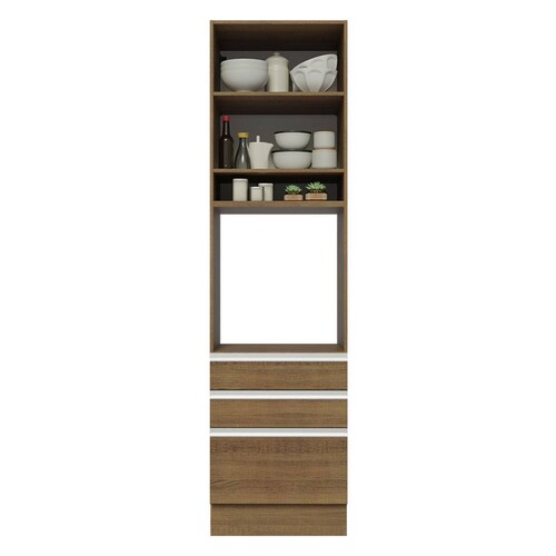 Mueble de Cocina Para Horno Madesa Glamy 60 cm 1 Puerta y 3 Cajones.