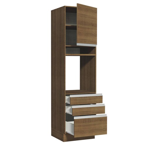 Mueble de Cocina Para Horno Madesa Glamy 60 cm 1 Puerta y 3 Cajones.
