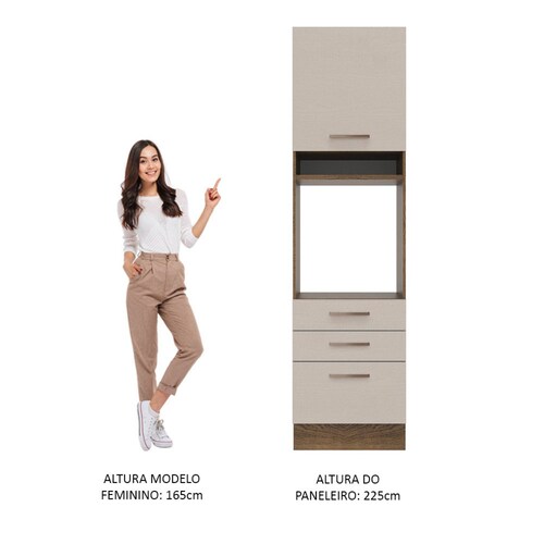 Mueble de Cocina Para Horno 60 cm 1 Puerta y 3 Cajones Agata Madesa.