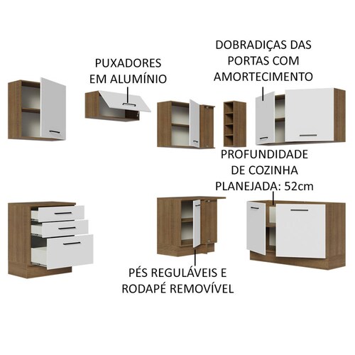 Cocina Integral Esquinera 399cm Agata Madesa 02.