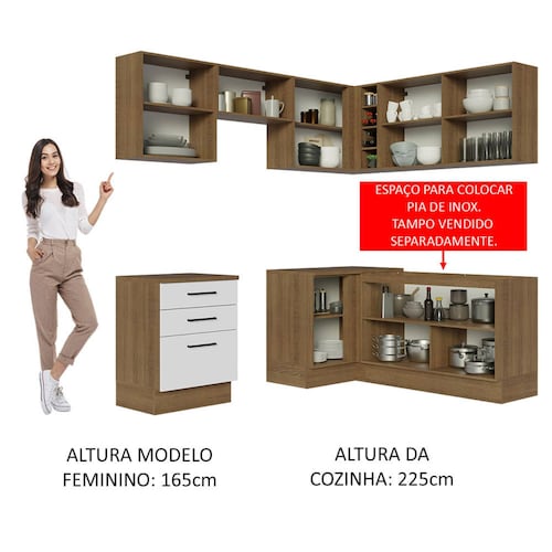 Cocina Integral Esquinera 399cm Agata Madesa 02.