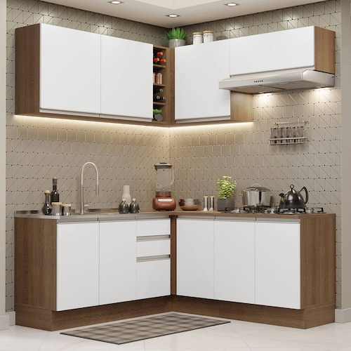 Cocina Integral Esquinera 349cm Glamy Madesa 03.