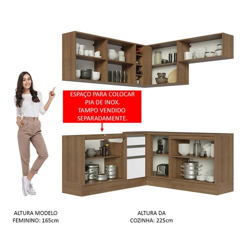 Cocina Integral Esquinera 349cm Glamy Madesa 03.