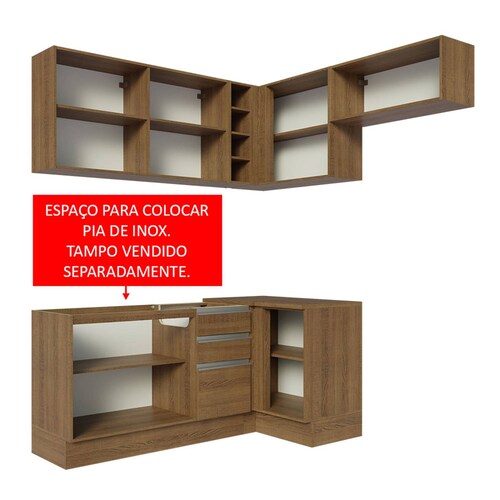 Cocina Integral Esquinera 349cm Glamy Madesa 07.