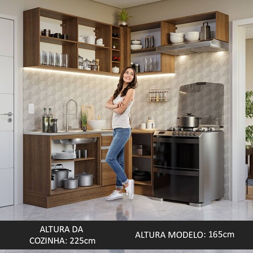 Cocina Integral Esquinera 349cm Glamy Madesa 07.