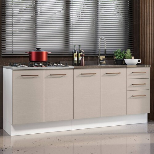 Kit Con 2 Muebles de Cocina Madesa Agata Sin Encimera Ni Tarja BC
