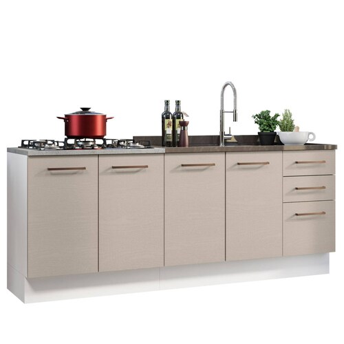 Kit Con 2 Muebles de Cocina Madesa Agata Sin Encimera Ni Tarja BC