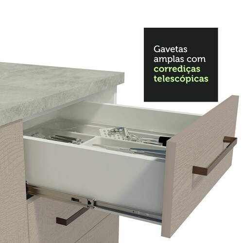 Kit Con 2 Muebles de Cocina Madesa Agata Sin Encimera Ni Tarja BC