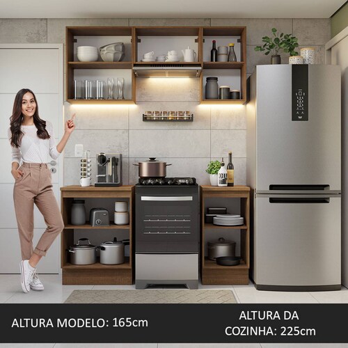 Cocina Integral 160cm Glamy Madesa Marrón 07.