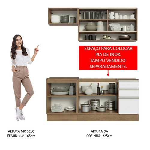 Cocina Integral 180cm Glamy Madesa 08.