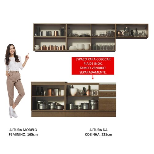 Cocina Integral 280cm Marcela Madesa 03.
