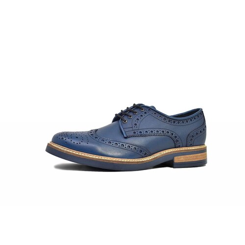 Zapatos Brogue Color Azul 