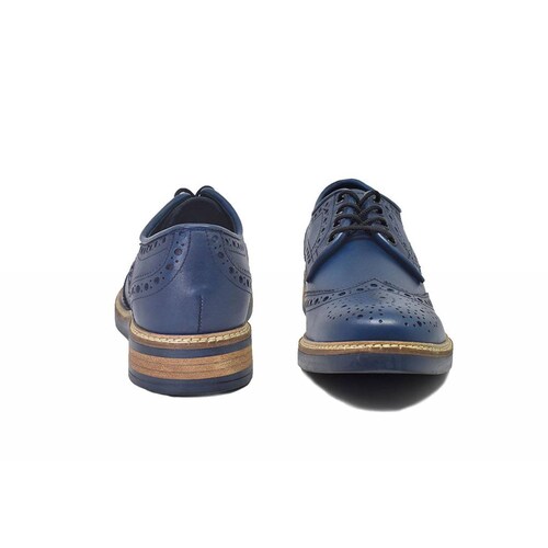 Zapatos Brogue Color Azul 