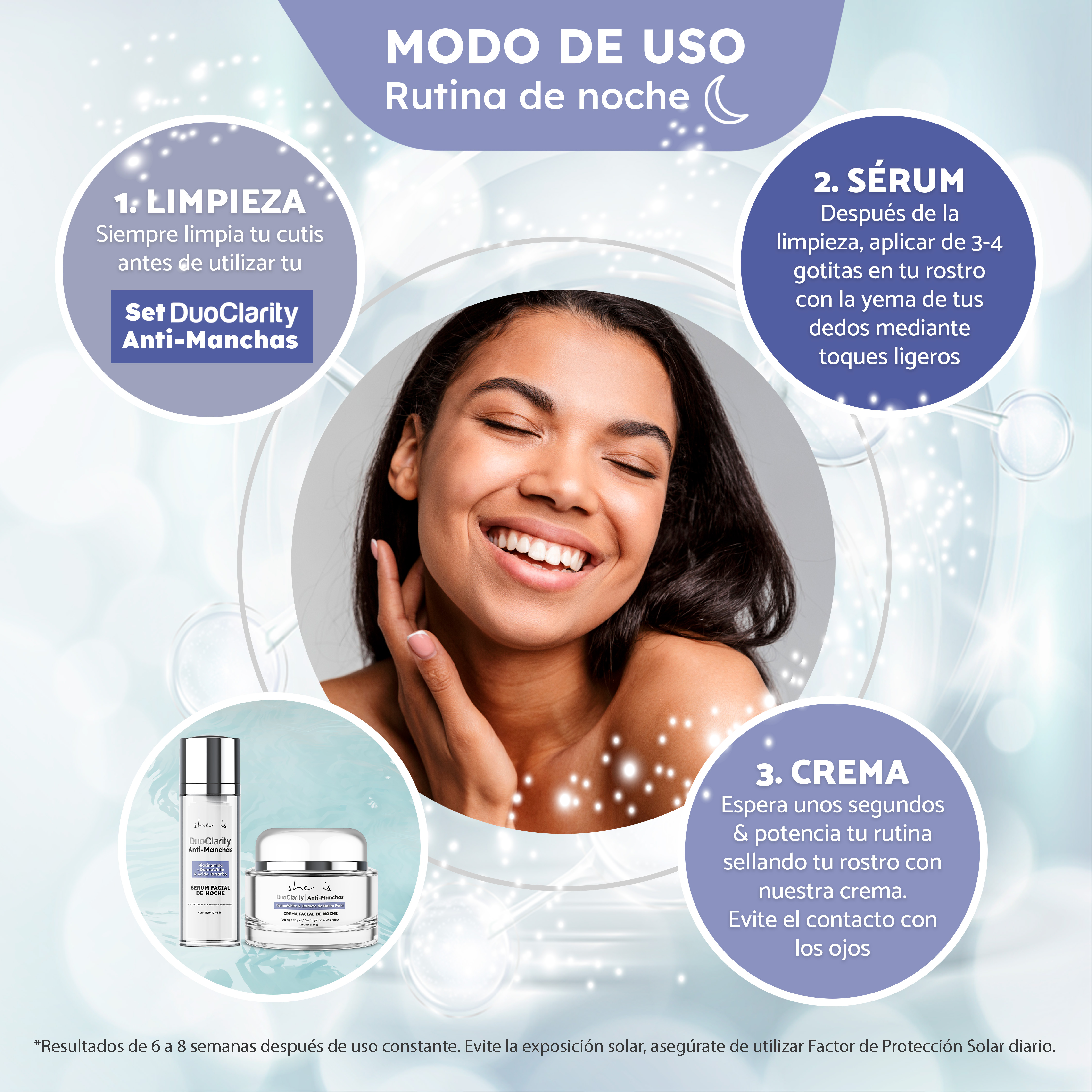 Set Facial Antimanchas DuoClarity (Tratamiento Nocturno) She is skincare 