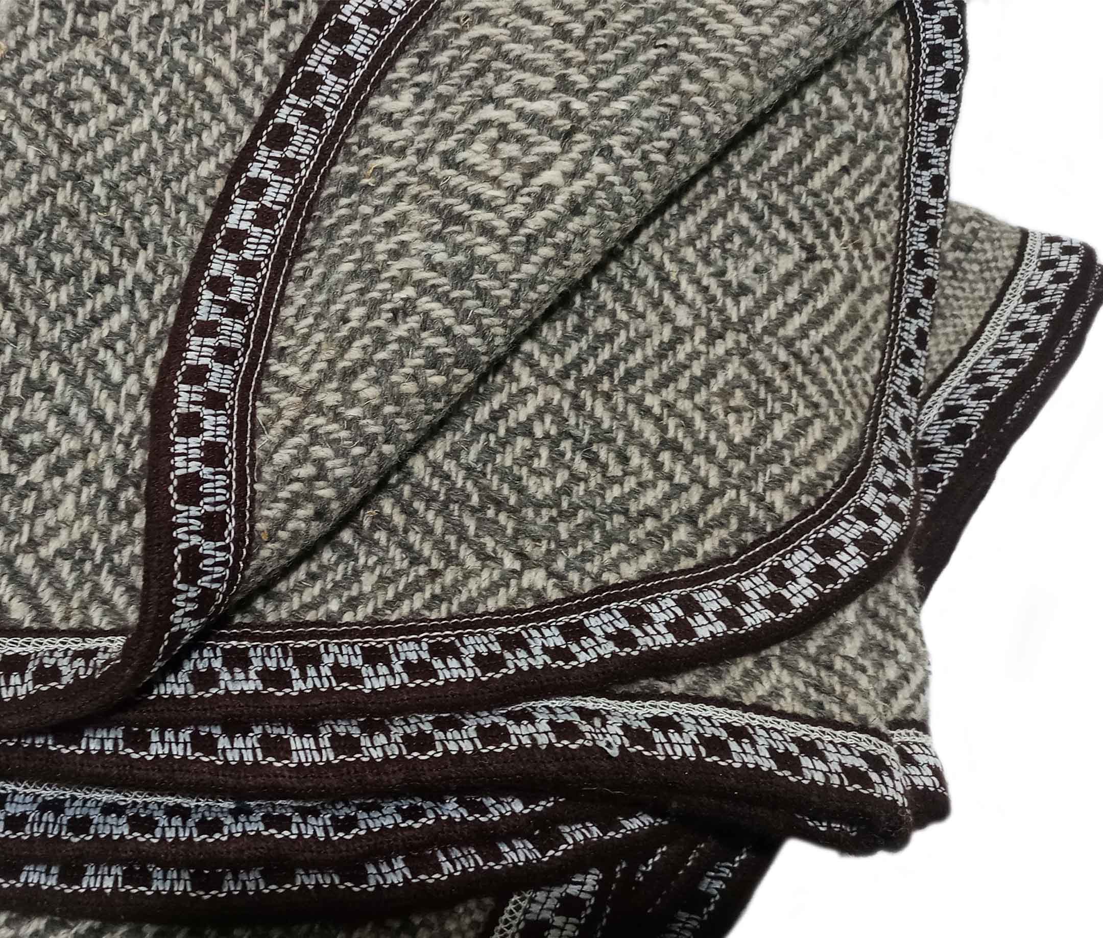 Cobertor Cobija Colcha 100% de lana natural de oveja en color gris.