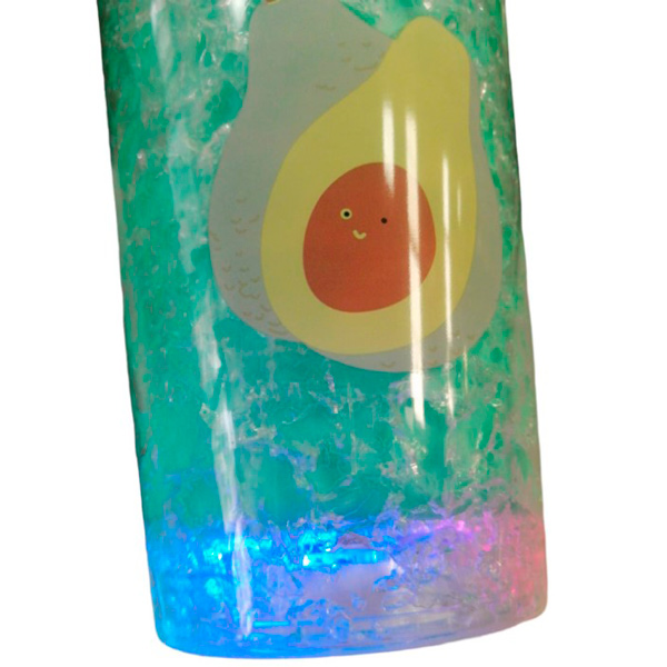 Vaso hidrogel diseño con unicornios novedad y de moda con luz led 500ml limon