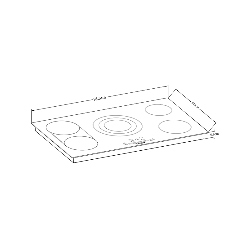  Parrilla Electrica Profesional De 90CM Thor Kitchen TEC36.