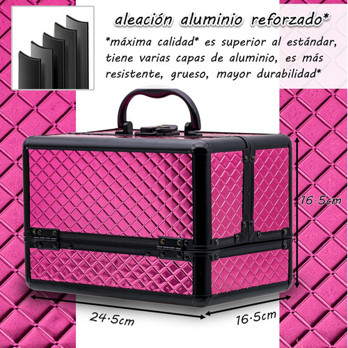 Neceser Cosmetiquera Organizador Profesional Reforzado Azul Claro