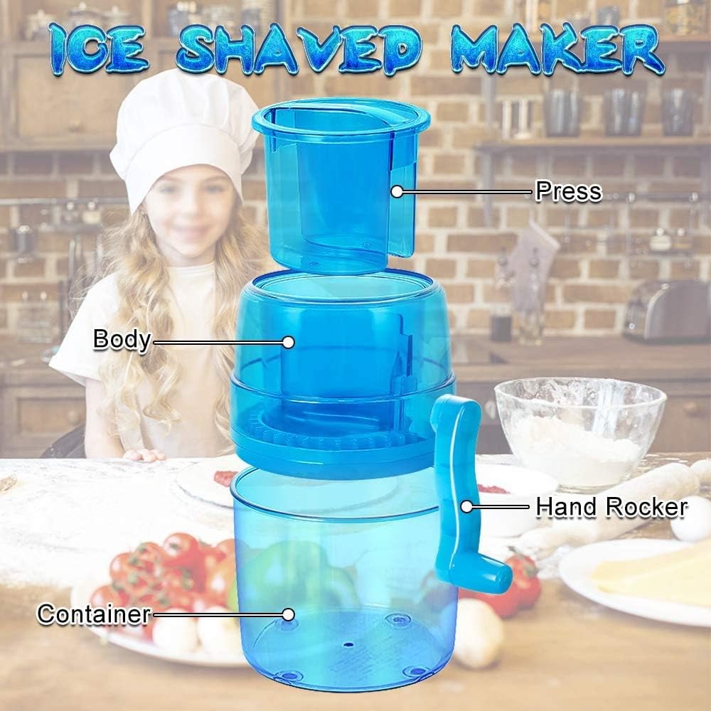Trituradora De Hielo Con Manivela Portátil Raspados Bebidas.