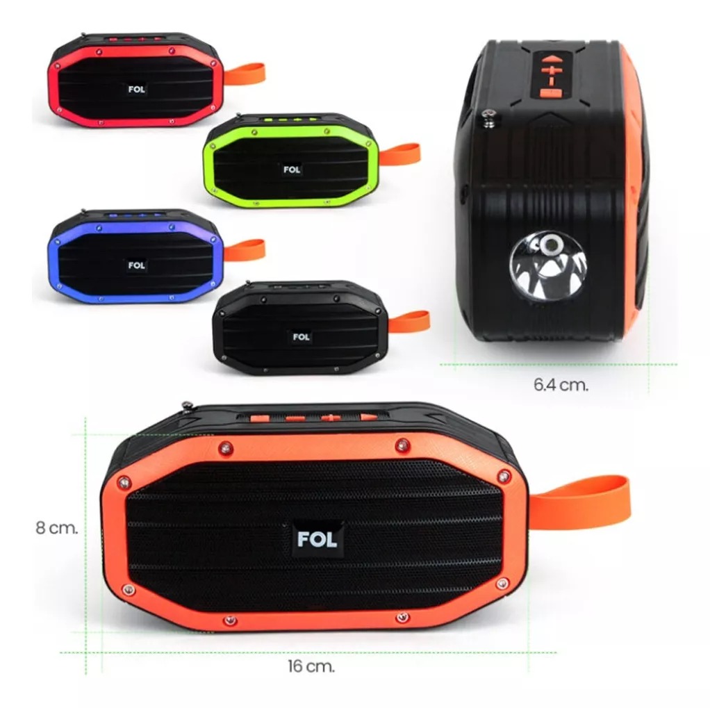 Bocina Bluetooth Fol Panel Solar Y Luz  Recargable Con Radio.