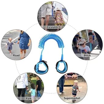 Correa Pulsera De Seguridad Para Niños Anti Pérdidas Azul.