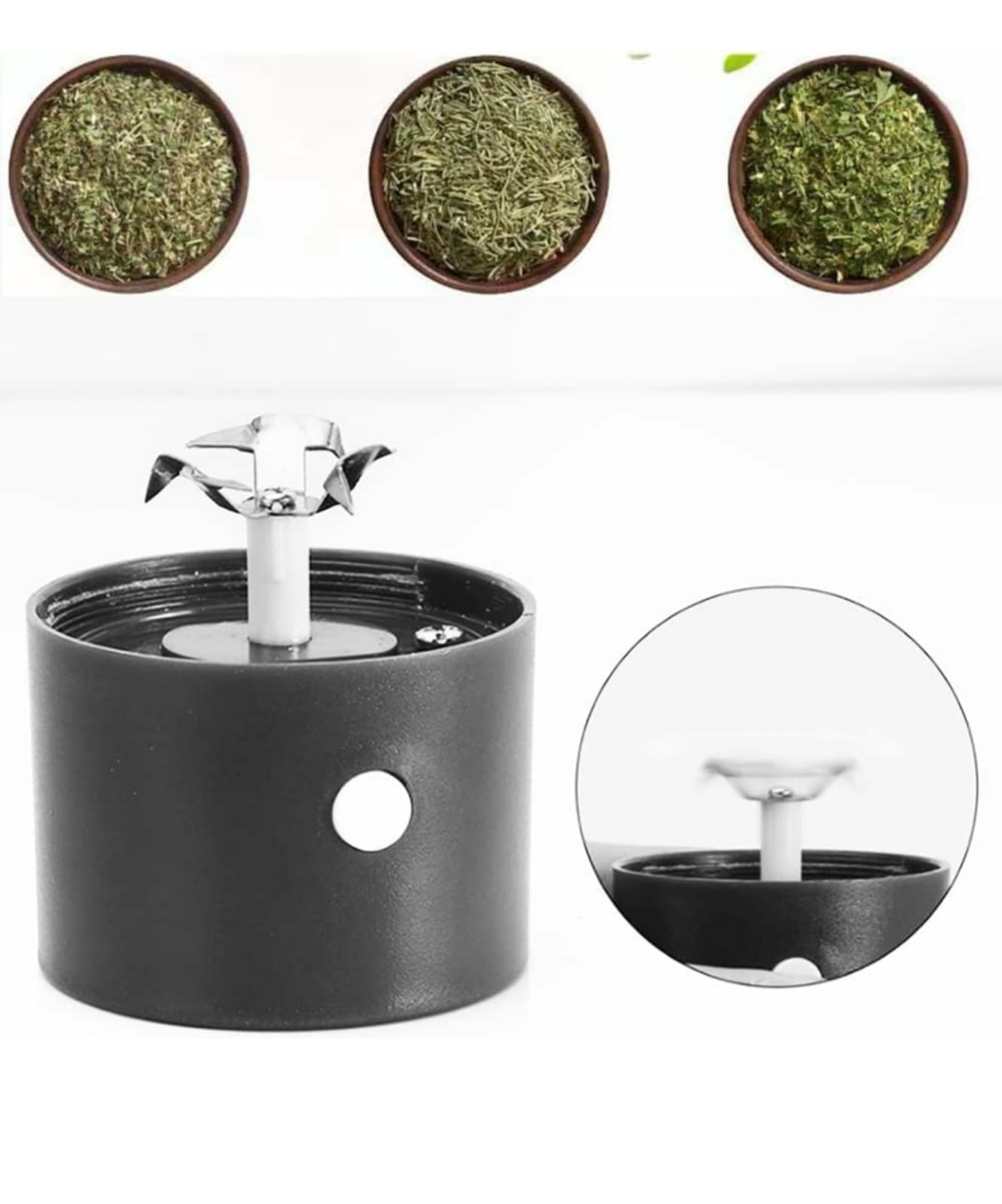 Mini Molinillo Negro Grinder Eléctrico Especias Tabaco Hierbas.