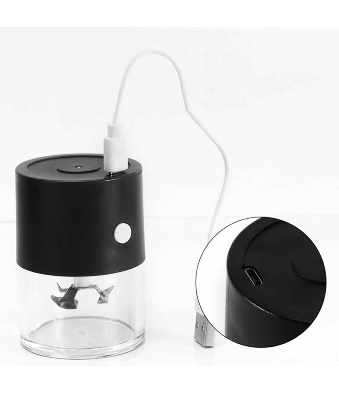 Mini Molinillo Negro Grinder Eléctrico Especias Tabaco Hierbas.