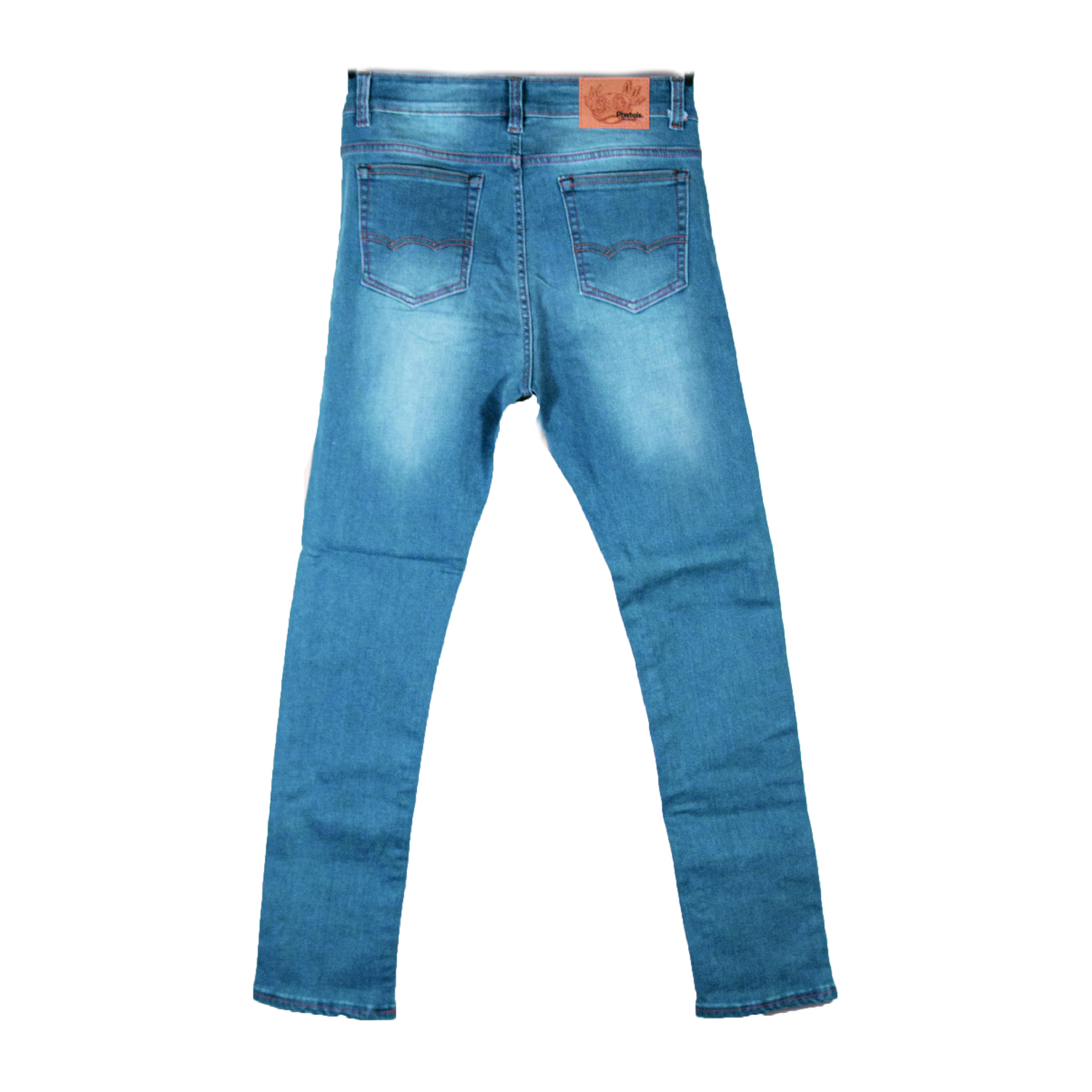pantalon Pixx de mezclilla claro con patron de rayas