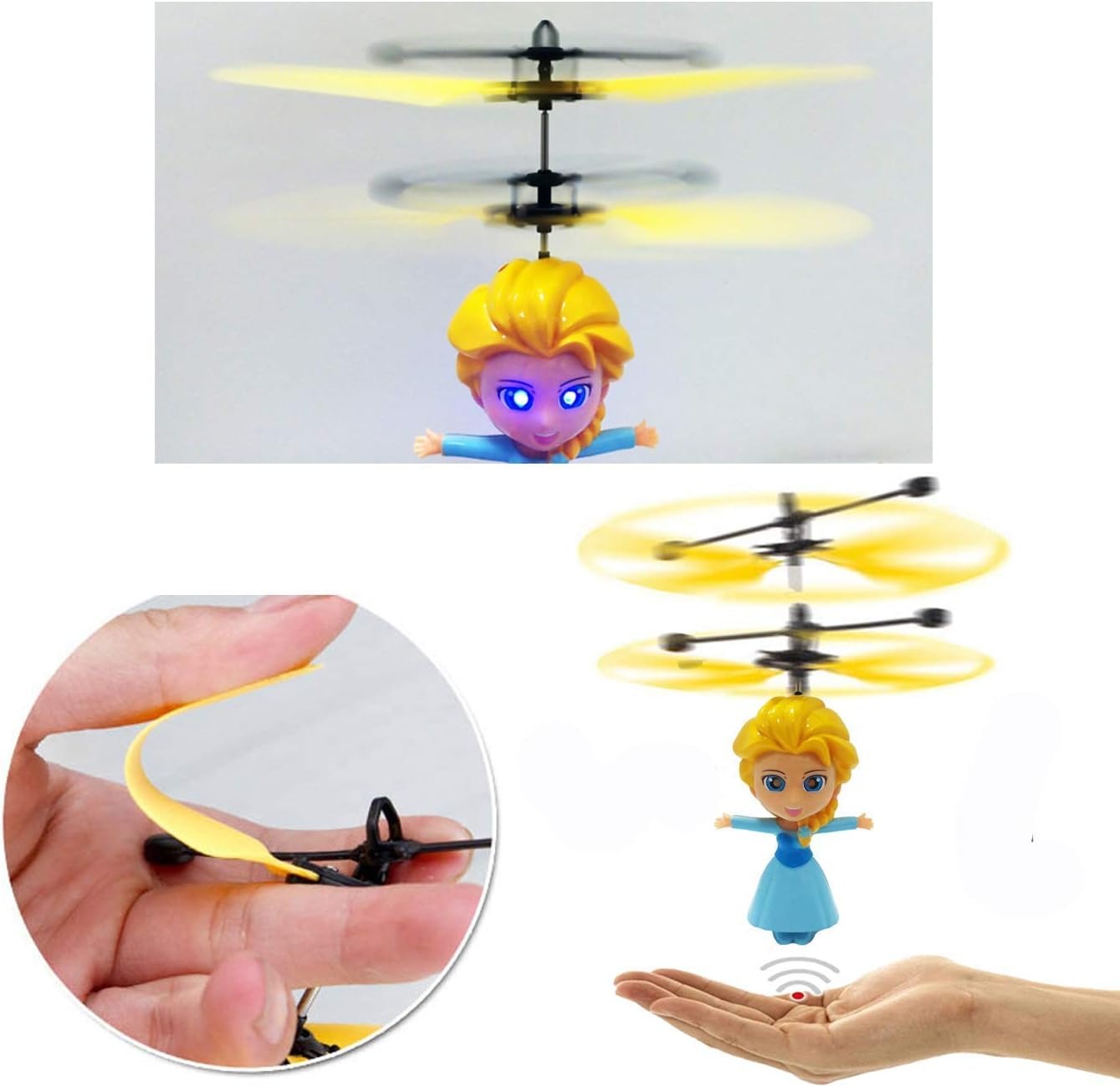 Mini Dron Princesa Voladora Inducción Con Luz Recargable.