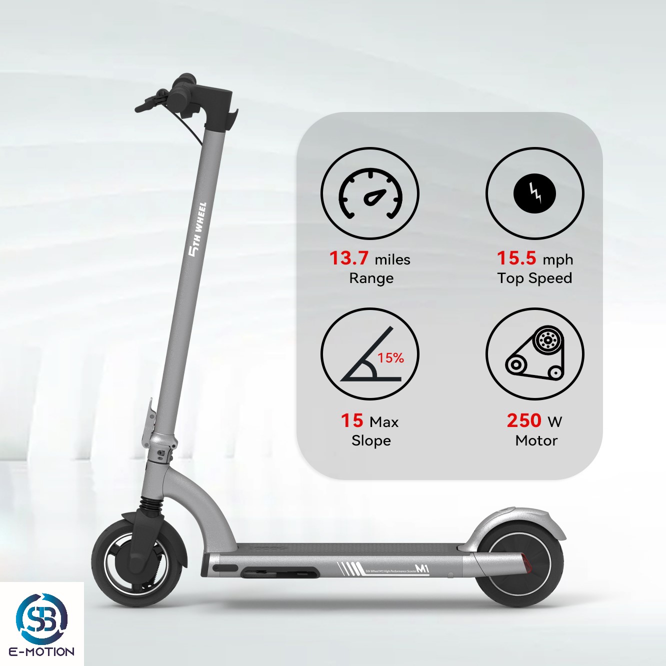 Scooter eléctrico recargable 5th Wheel ES03 M1 motor 250W
