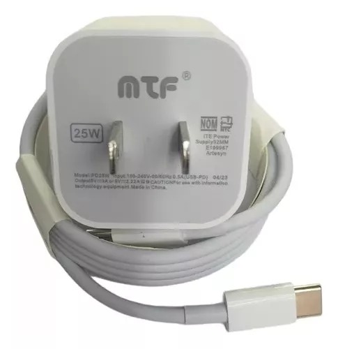 Cargador Con Cable Carga Rápida Tipo C A Tipo C Mtf 25 W.