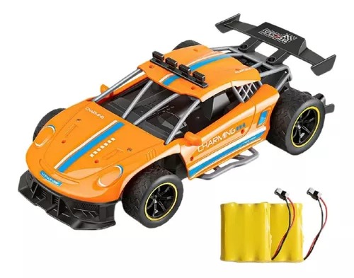 Carro Naranja Sport Radio Control Spray Runner 2.4 Humo Juguete Niño.