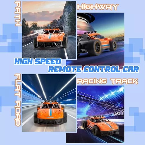 Carro Naranja Sport Radio Control Spray Runner 2.4 Humo Juguete Niño.