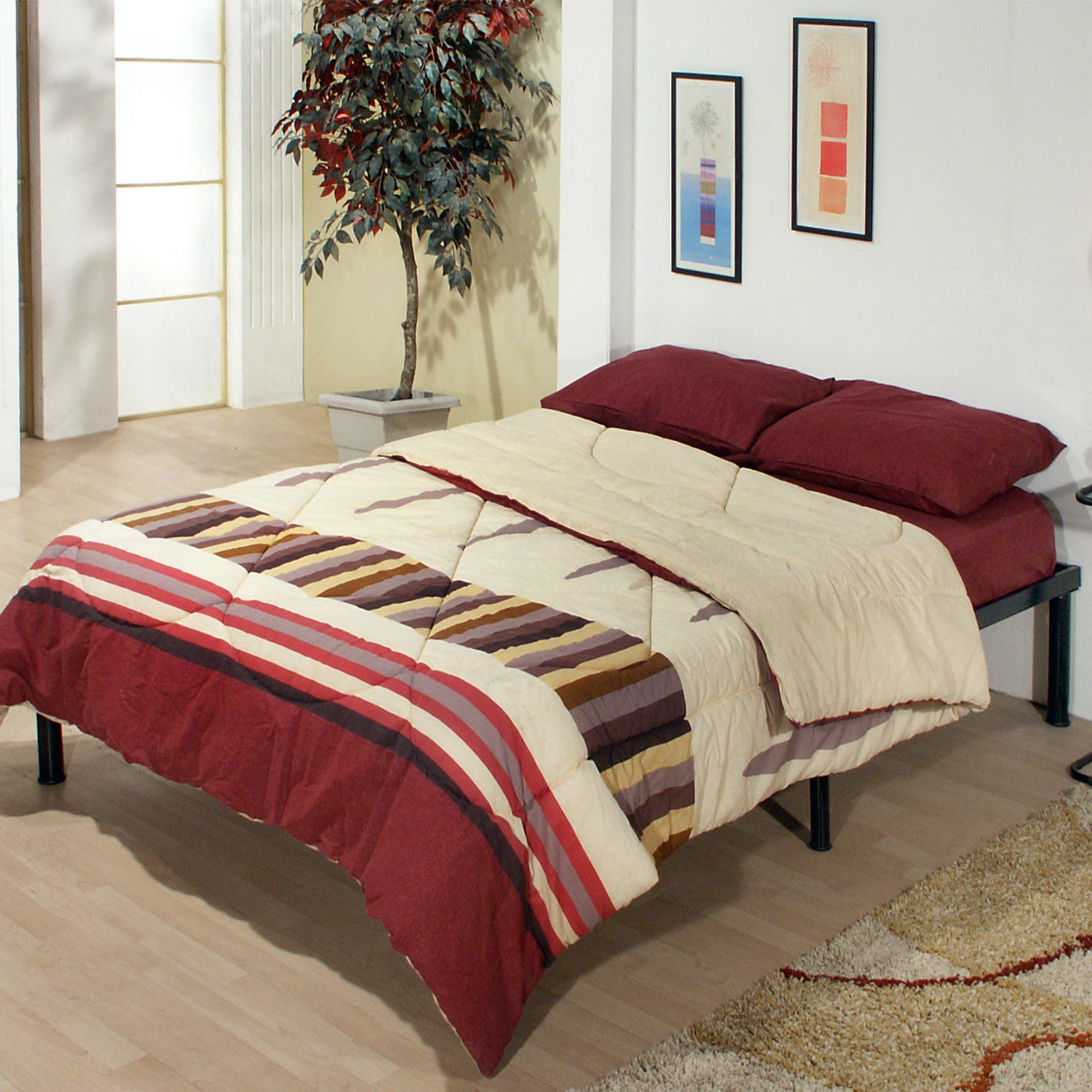 Cama Plegable tamaño Matrimonial fabricada en acero modelo 3030 color negro.