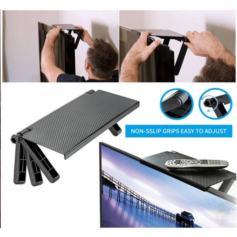 Repisa Pantalla Plegable Ajustable Soporte Negro Televisión.