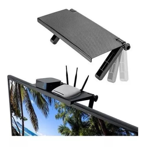 Repisa Pantalla Plegable Ajustable Soporte Negro Televisión.