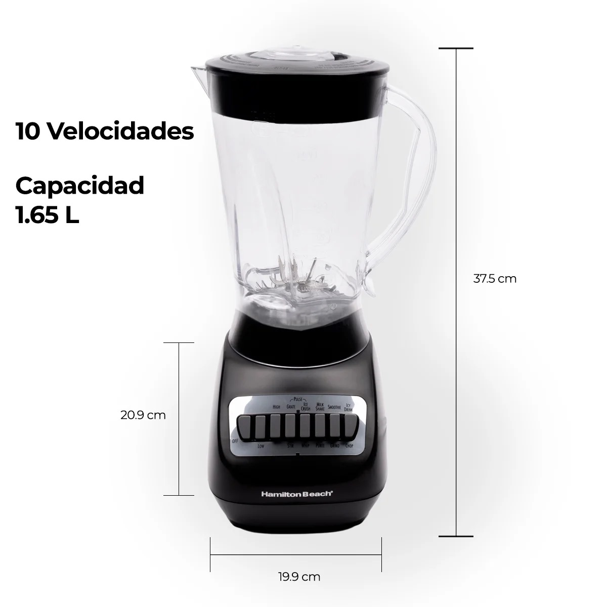 Licuadora Hamilton Beach 50190 56 fl oz negra con vaso de plástico 120V.