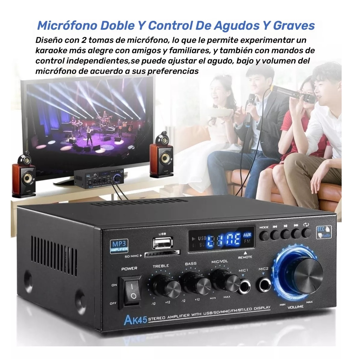 Amplificador De Audio 600w Con Bluetooth Para Auto.