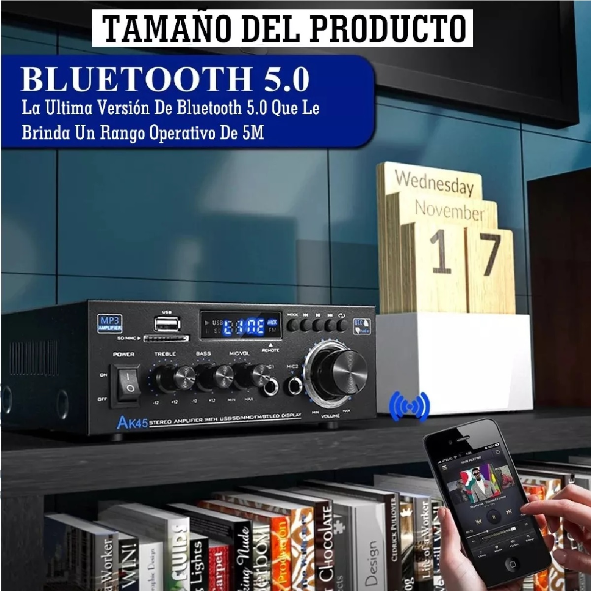 Amplificador De Audio 600w Con Bluetooth Para Auto.