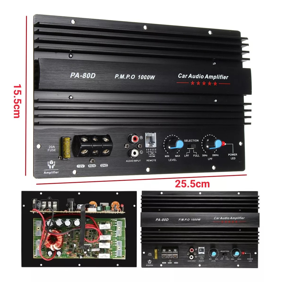 Amplificador Para Auto 1000w 1 Canales Profesional.