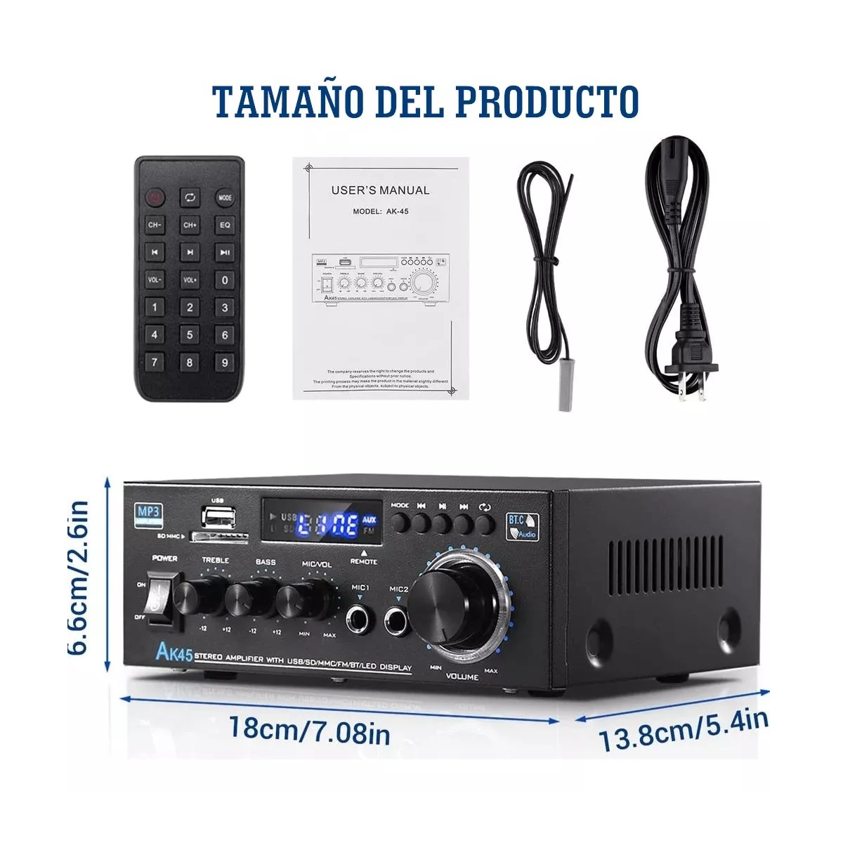 Amplificador De Audio 600w Con Bluetooth Para Auto.