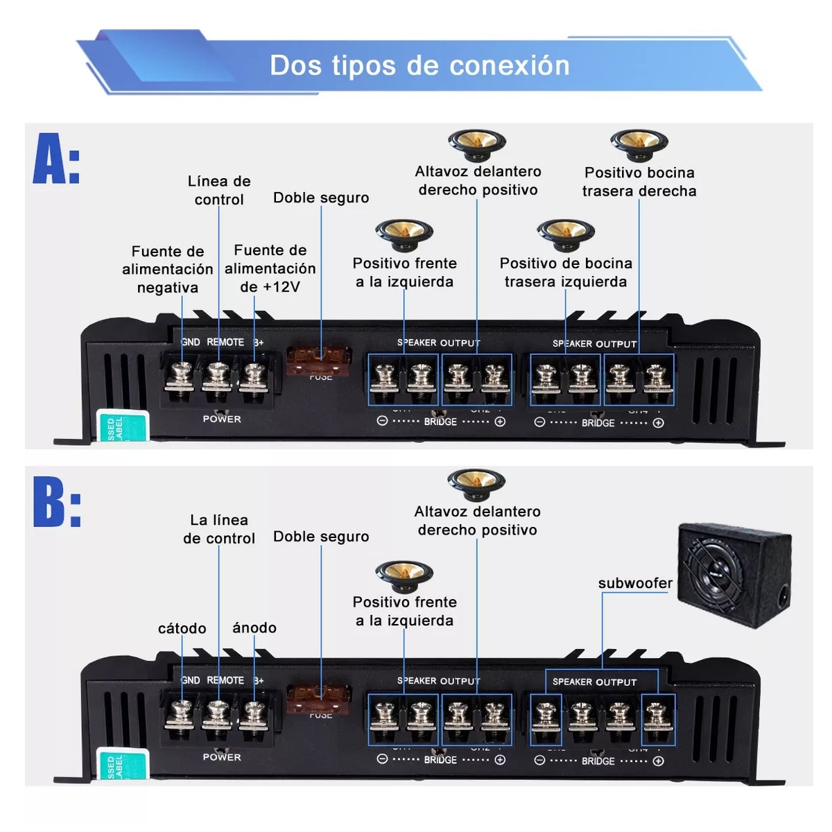 Amplificador De Audio Para Auto 4 Canales 7900 W.