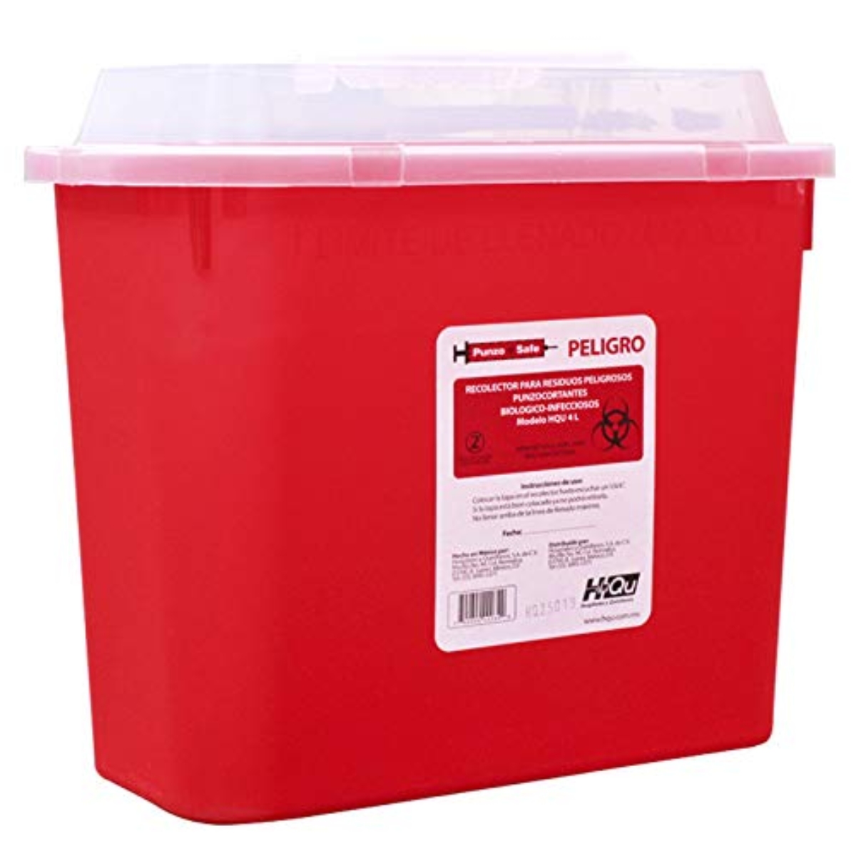 Bote Contenedor Punzosafe Para Punzocortantes RPBI Capacidad De 4 Litros.