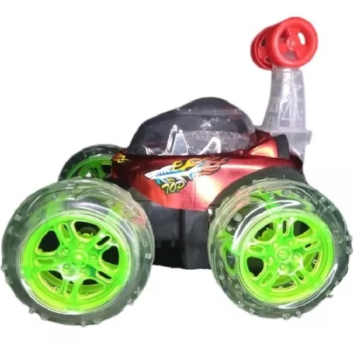 Rotating Carro Loco Musical Rojo 3d Gira 360° Stunt Radio Control.
