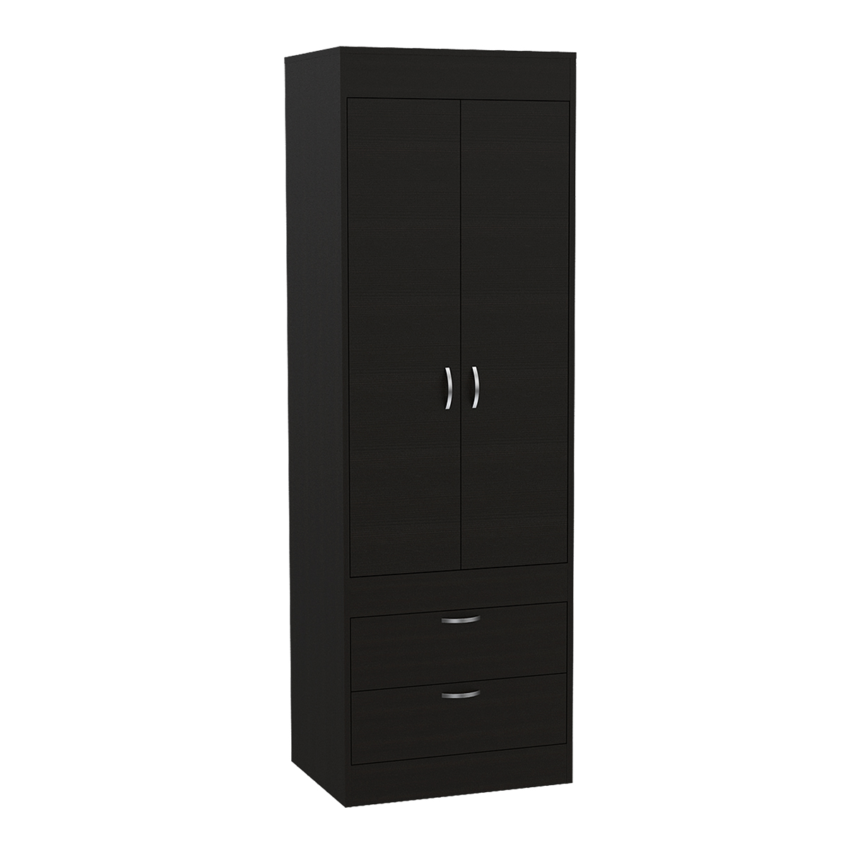 CLOSET ARMABLE PARA RECAMARA CON DOS CAJONES Y TUBO PARA COLGAR MODELO LISBOA COLOR CAFE.