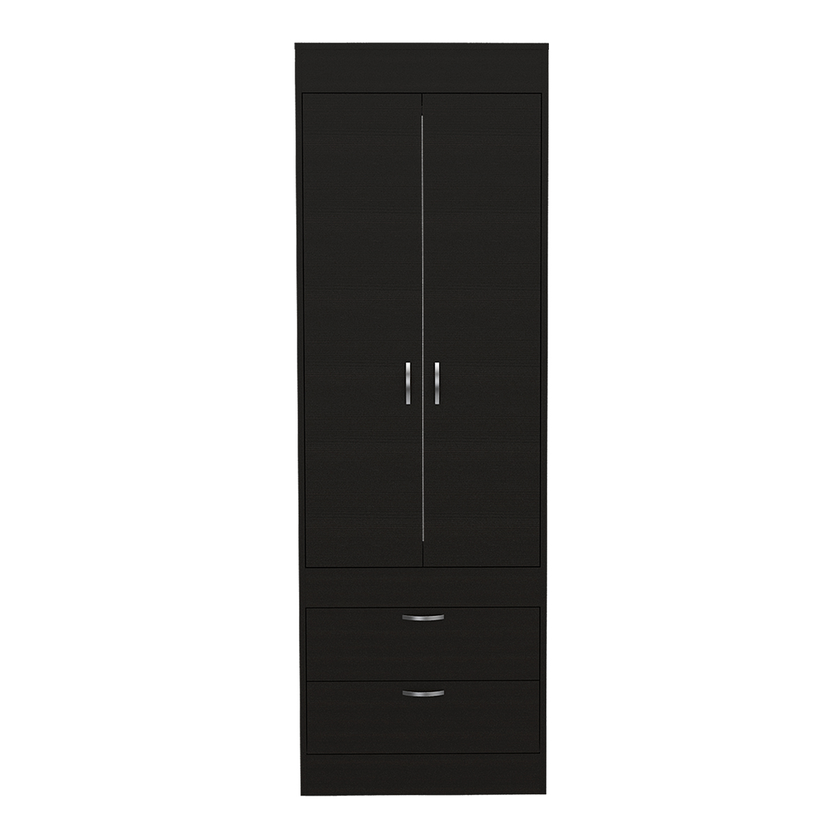 CLOSET ARMABLE PARA RECAMARA CON DOS CAJONES Y TUBO PARA COLGAR MODELO LISBOA COLOR CAFE.
