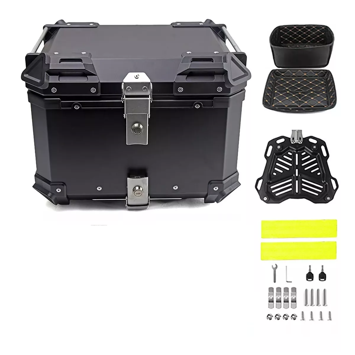 Caja Moto Top Case Aluminio Baul Trasero 45 L Negro.