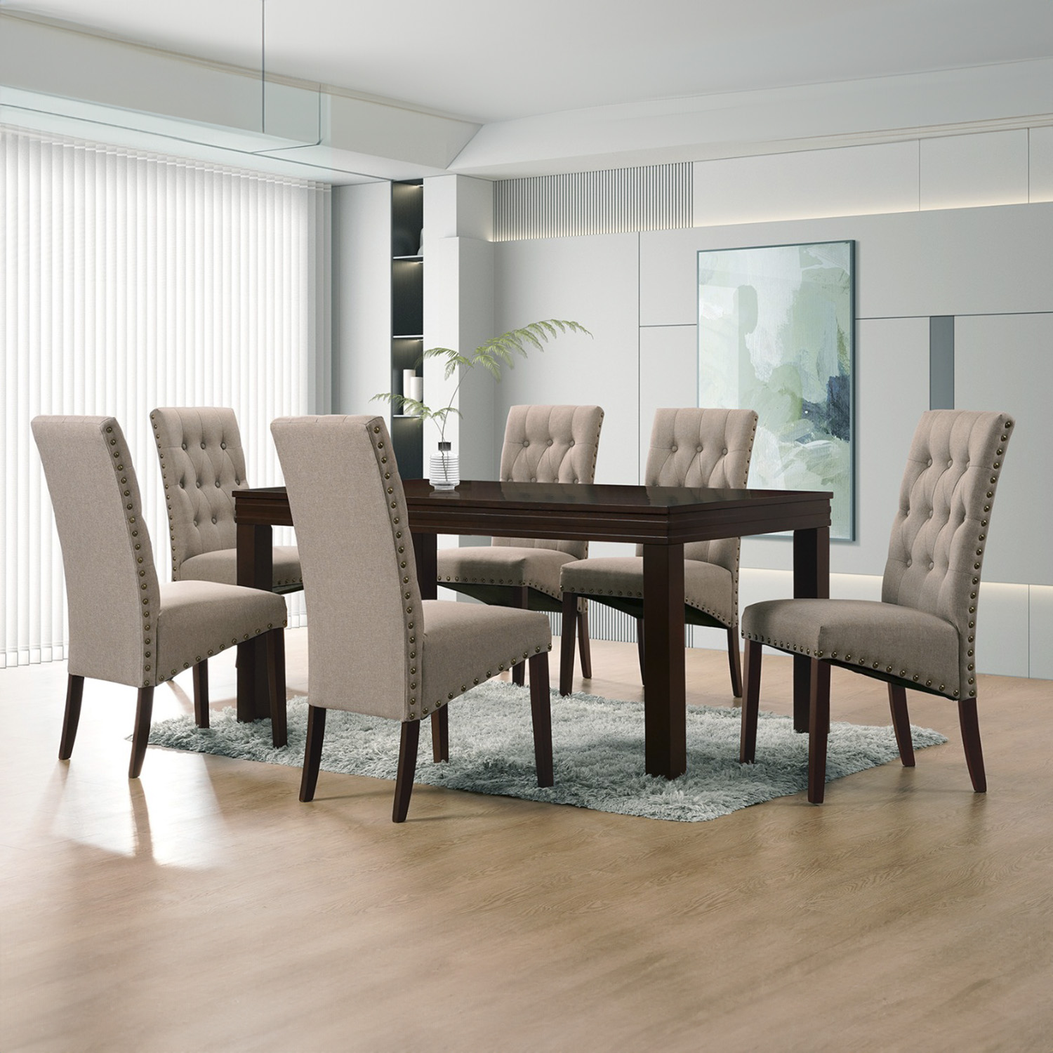 Comedor Elegante con 6 Sillas Bossa Sammi.