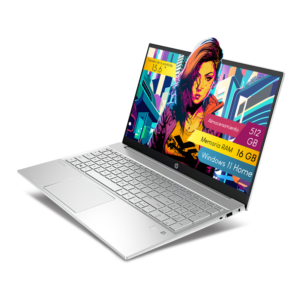 Laptop HP Pavilion 15-eg3053cl CI5 16gb 512gb 15.6Pulg Touch W11H.